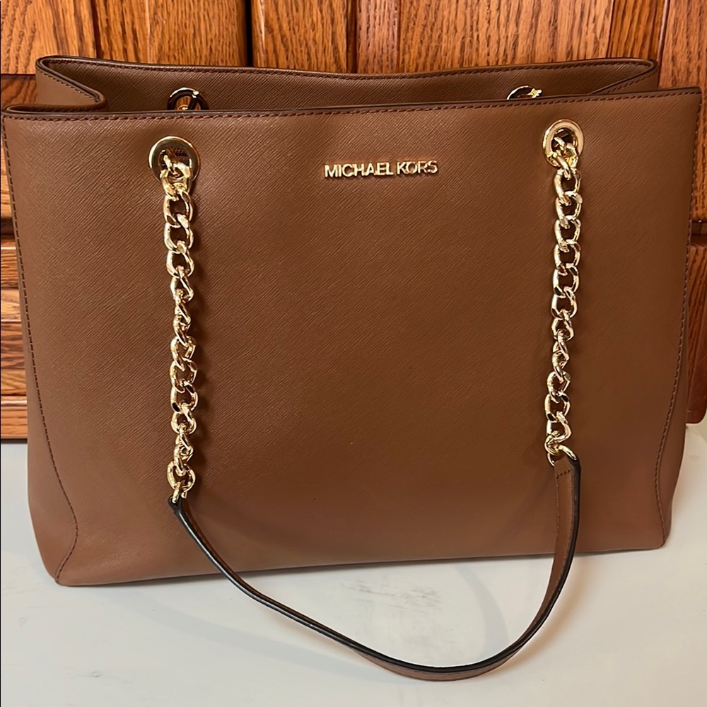 Michael Kors Brown Leather Tote Bag